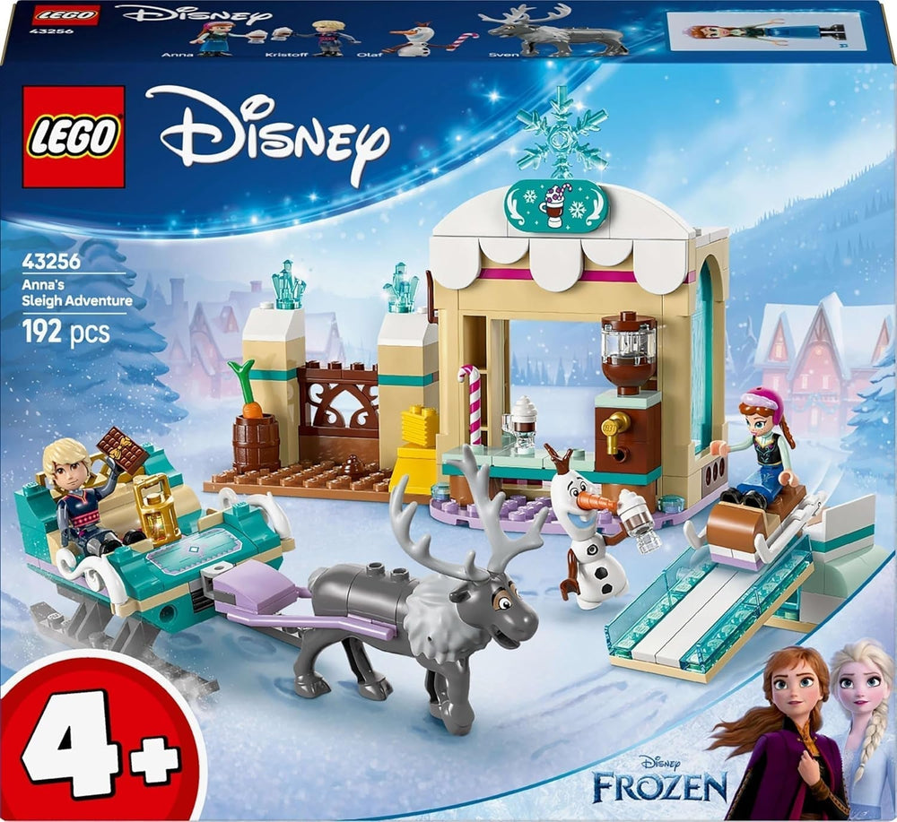 LEGO Ç€ Disney Frozen Dobrodružství na saních Anně, Stavebnice a fantasy sada, Čokoládový stojan s mini panenkami Annou, Kristoffem, Olafem a Svenem, Hračka princezna pro dívky od 4 let 43256 Stavebnice Besuche den LEGO-Store