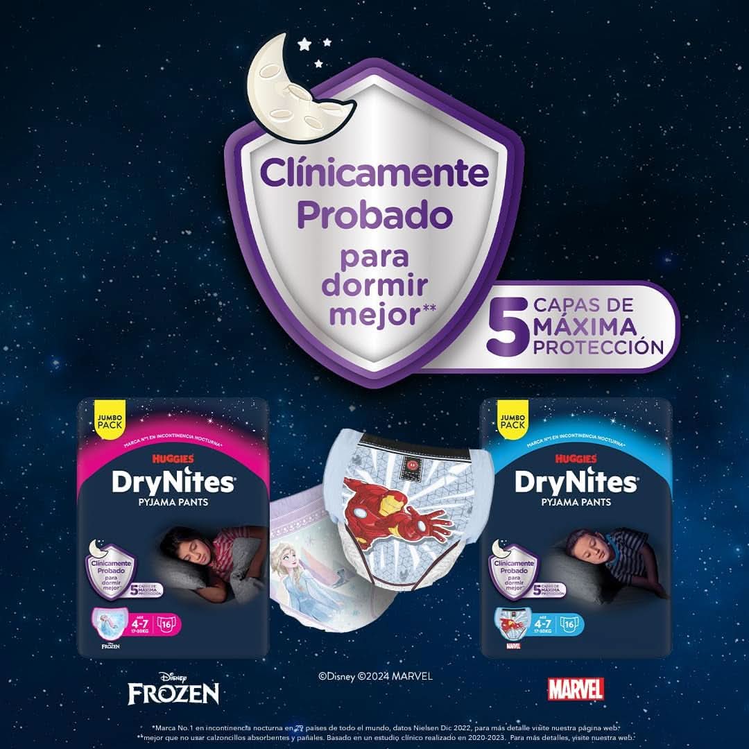 Kalhotkové plenky Huggies Drynites Spiderman, 4-7 let, 30 v balení Matka a dítě Naty Shop