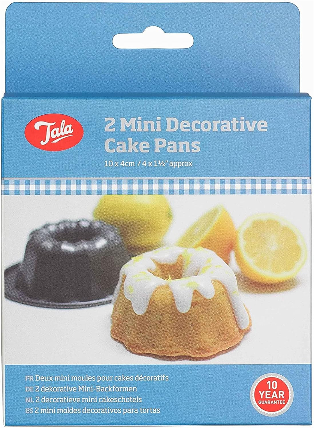 Tala Mini-Kuchenformen, Dekorativ, Antihaftend, Gugelhupf-Form, Gleichmäßige Hitzeverteilung, Gerillte Form, Karbonstahl, Breite, Flache Griffe, Spülmaschinen Und Gefrierschrankfest, 2 Stück Formy a plechy na pečení Naty Shop Mini-Dekoration