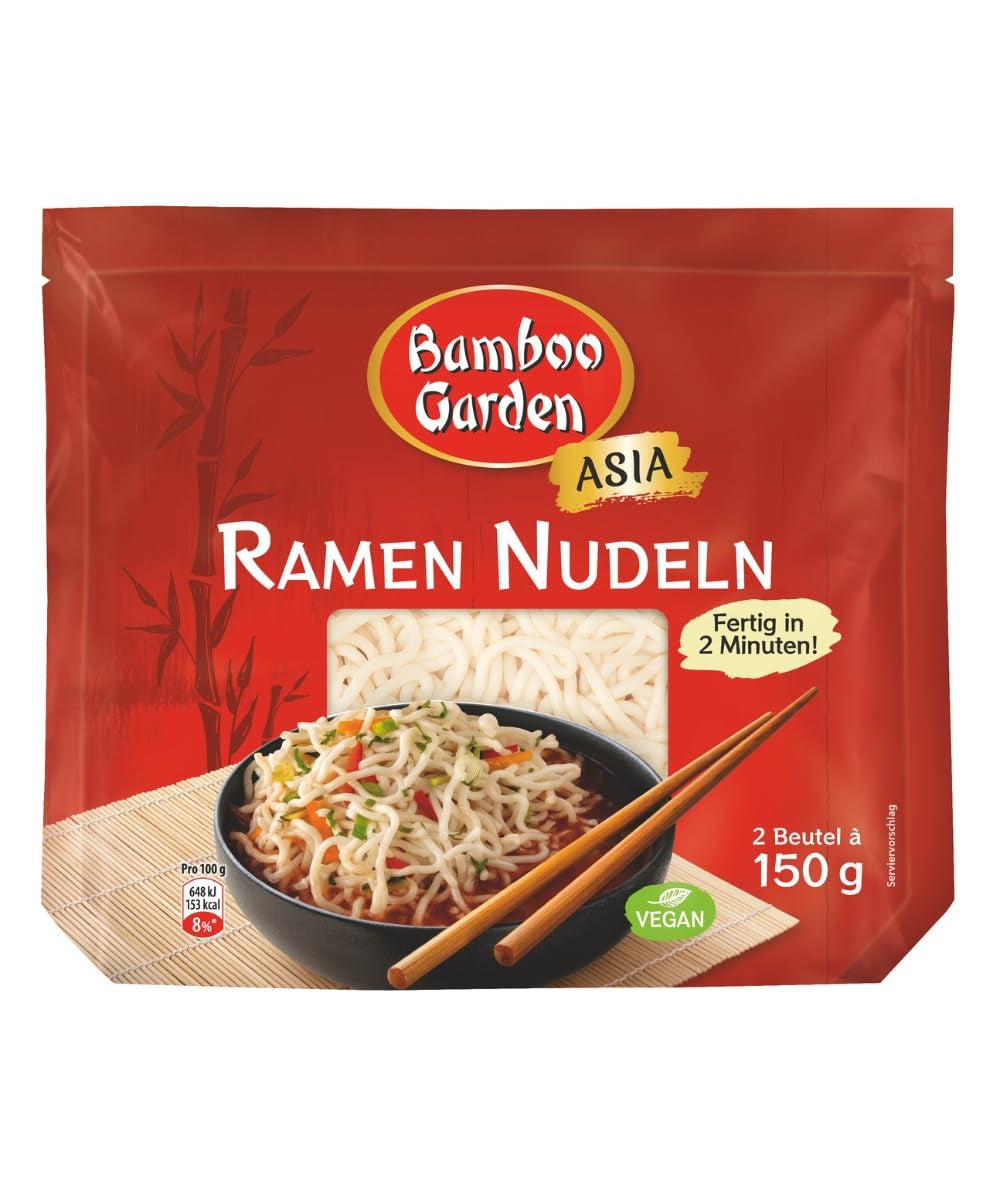 Bamboo Garden - Předvařené nudle Ramen | Připraveno za 2 minuty | Vegani | 300 g v sáčku