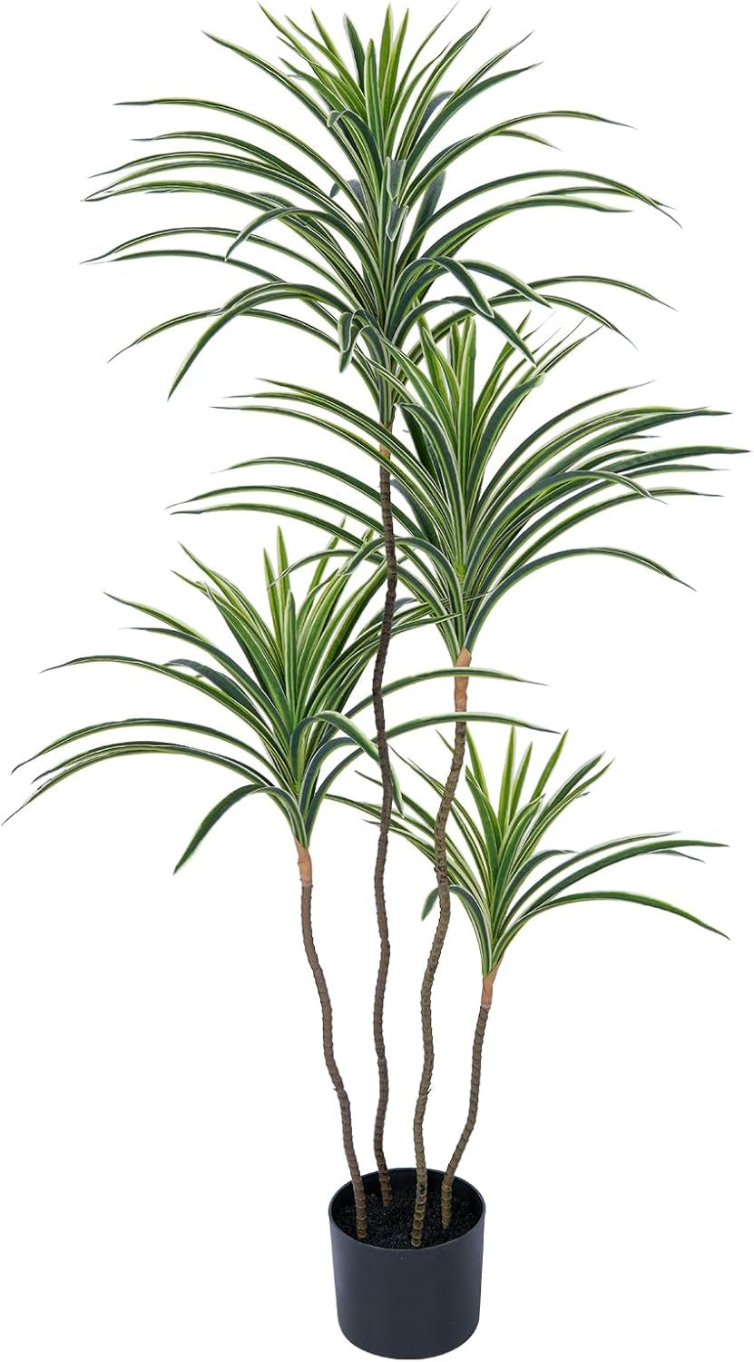 Künstliche Dracaena-Pflanzen Für Den Innenbereich, 120 Cm Hohe Künstliche Tropische Bodenpflanzen Für Den Innenbereich Hoher Künstlicher Topf Künstliche Bäume Für Die Dekoration Von Home-Office