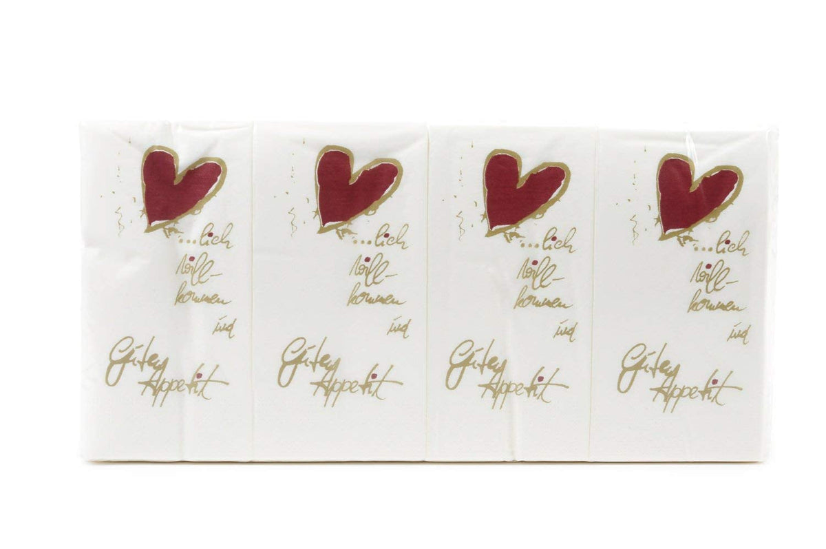 Șervețele cu motive amuzante, 2 straturi, Welcome / Bon Appetit 33 X 33 Cm 1/8 fold, 8-pachet (8 X 250 bucăți)