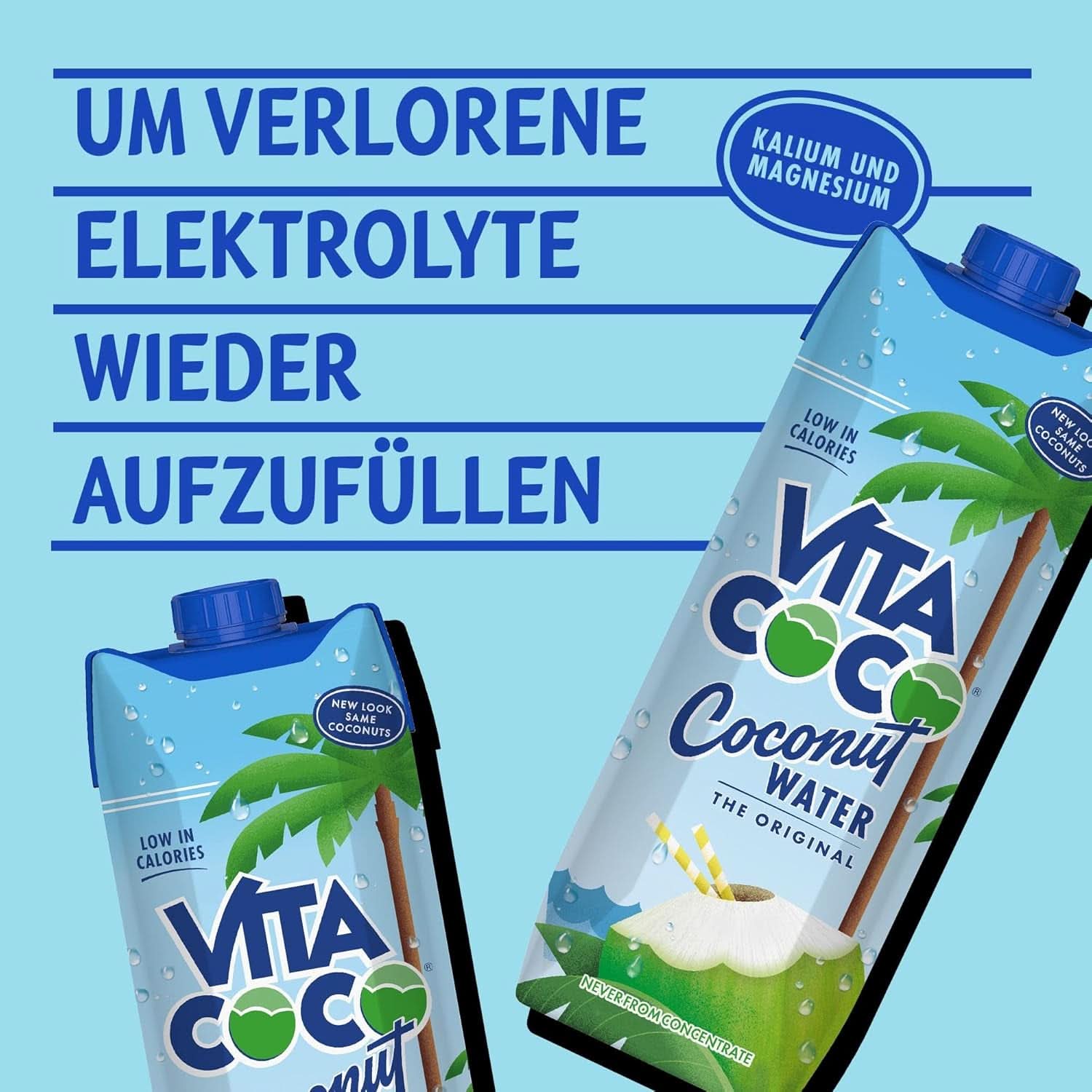 Vita Coco Pure Coconut Water 6 x 1 litr, přírodní hydratační krém s elektrolyty, bez lepku, plný vitamínu C a draslíku Naty Shop