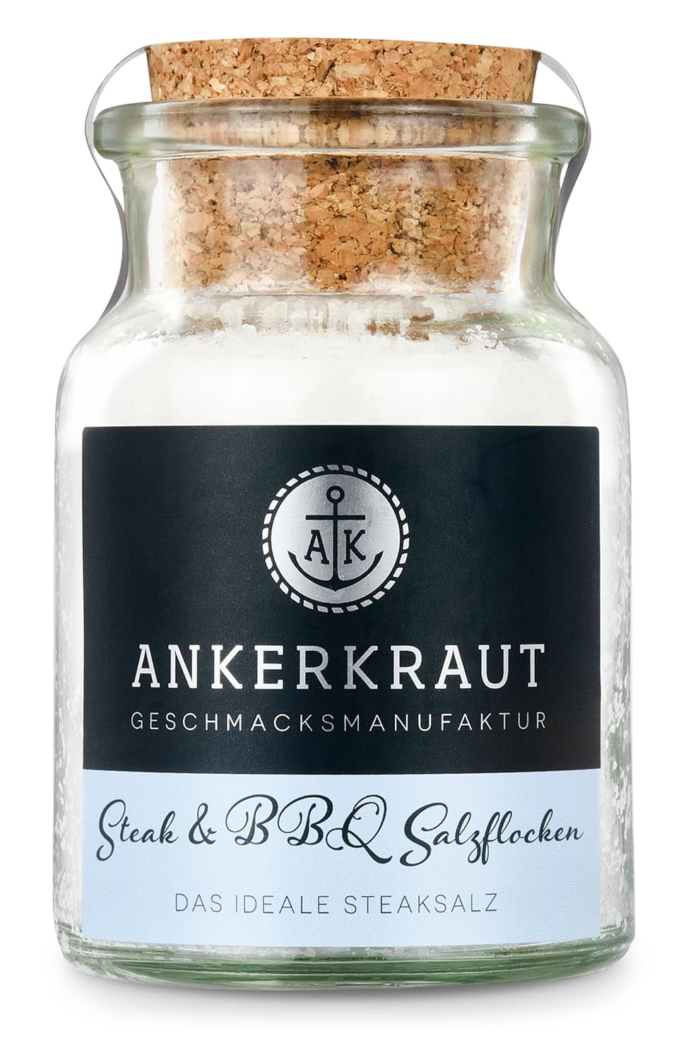 Ankerkraut Steak & BBQ Salzflocken, zum verfeinern von Steaks, Salaten or auch Süßspeisen, 190 g im Streuer