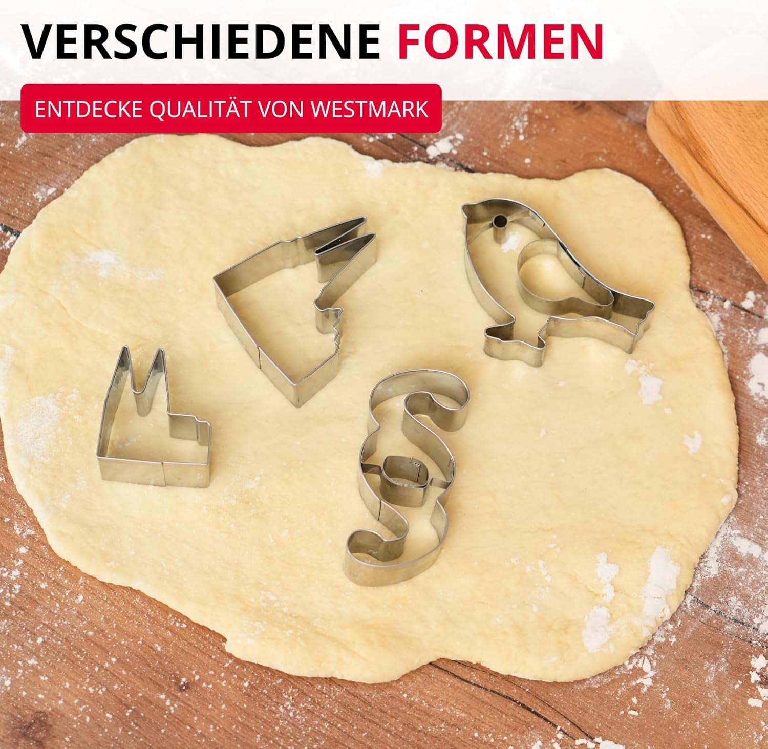 Formă de biscuiți Westmark Sparrow – Formă de biscuiți din oțel inoxidabil – Formă precisă pentru biscuiți, aluat și multe altele – Forme de biscuiți pentru Paște și Crăciun, 8 cm