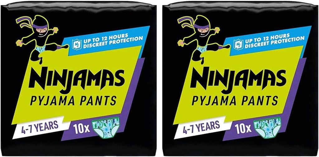 Pantaloni de pijama Ninjamas Spaceship, 10 pantaloni de noapte absorbanți, 7 ani, 17Kg-30Kg Mama si Copilul Naty Shop 20 bucati Băieți, 4-72 ani