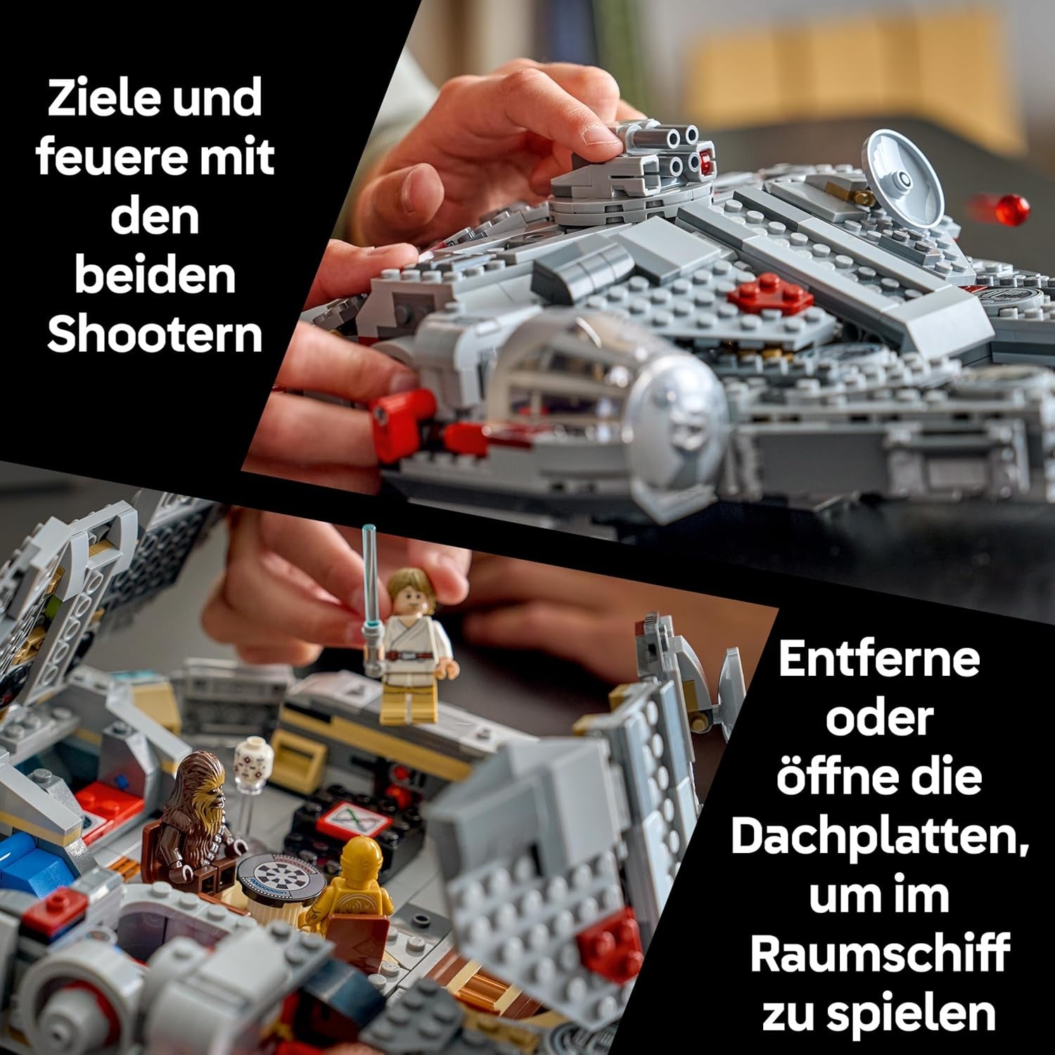 LEGO Star Wars 75426 SMART Play: Millennium Falke Modell - Kompatibilní Interaktives Spielzeug inkl. 4 SMART štítky a 4 minifigurky – nápady na dárky pro chlapce a dívky od 9 let a dospělé fanoušky