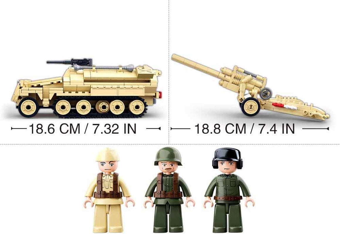 WWII - Deutsches Halbkettenfahrzeug [M38-B0695], Spielset , Klemmbausteine, Soldaten, mit Spielfigur, Armáda WWII, Für Kinder ab 4 Jahren, Sluban SL95566