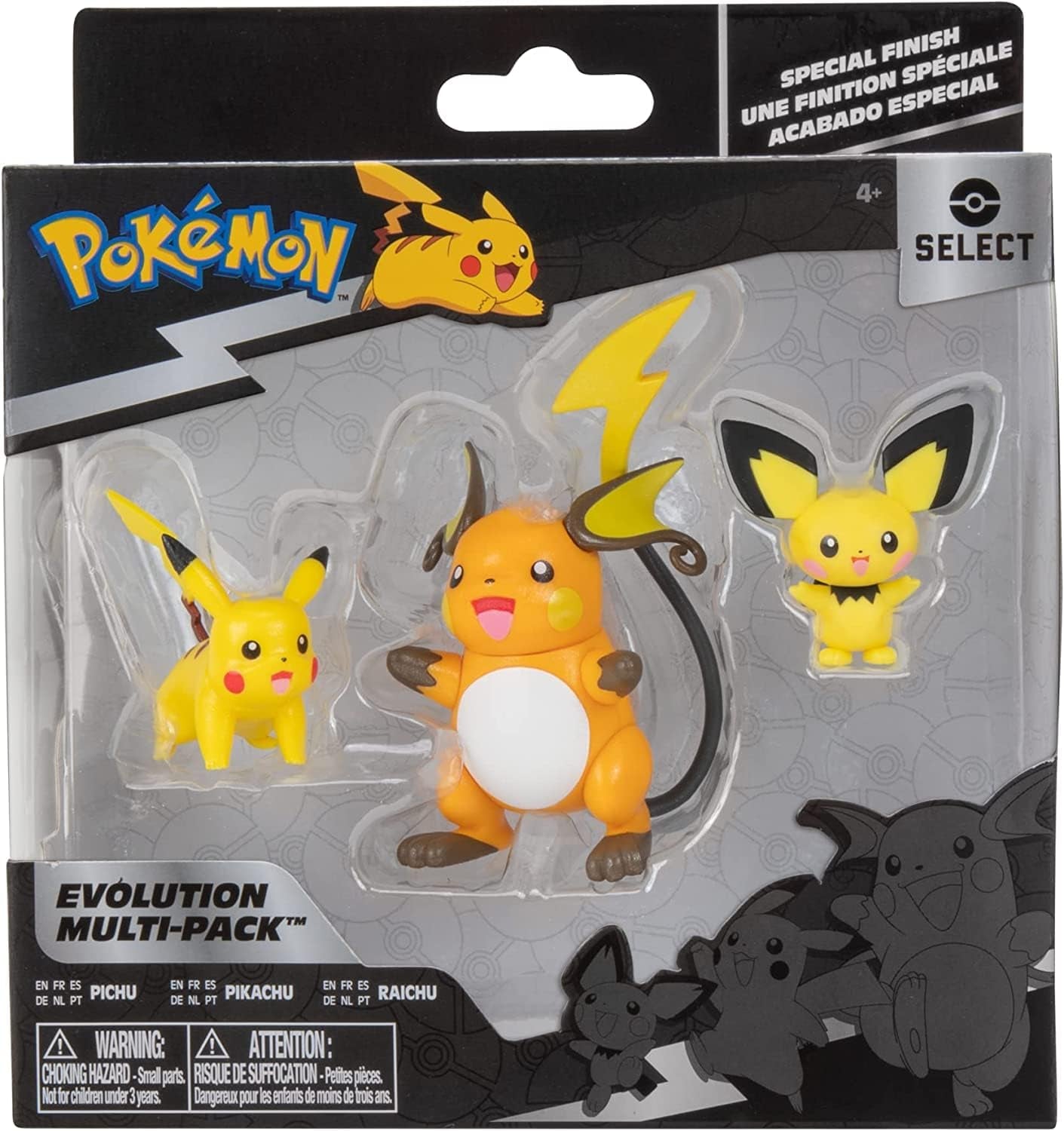 Pokemon PKW2778 Select 3-Pack s Pichu a Pikachu a 7,6 cm Raichu Battle Figures Evolution Multipack Styl 2 akční figurky Naty Shop