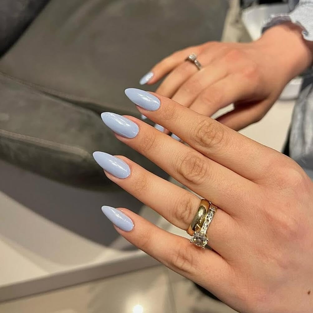 Unghii cromate autoadezive - Unghii maro cu sclipici pentru lipire, culoare migdale medii, unghii false strălucitoare, unghii artificiale pentru lipire, unghii acrilice glazurate pentru femei, 24 bucăți