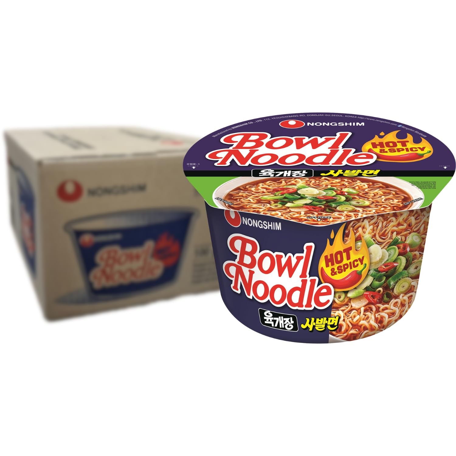 Instantní nudle Nong Shim Kimchi Ramyun Velká mísa - Korejská polévka Ramen - Rychlá příprava - 1 balení 112g
