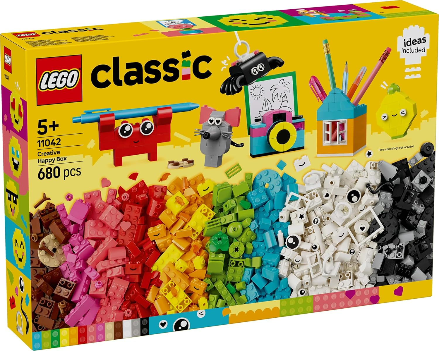 LEGO Classic Creative Fun Box, Barevné stavebnice pro nápadité hraní rolí, Stavebnice pro začátečníky, Hračky pro dívky a chlapce od 5 let, Přestavitelné modely 11042 Stavebnic Besuche den LEGO-Store