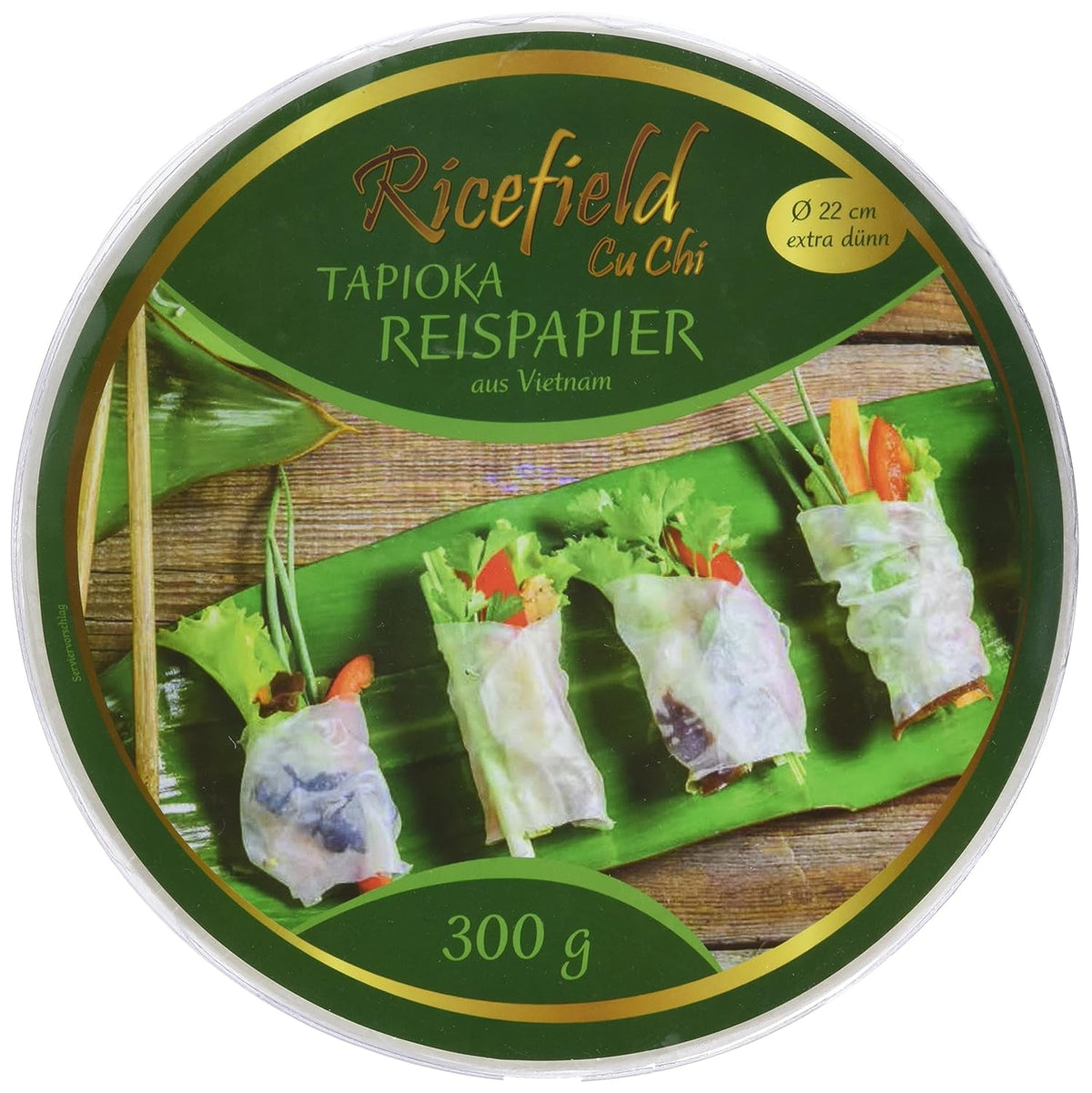 Hârtie de orez Ricefield cu tapioca, rotundă, 22 cm, calitate premium, 300 g