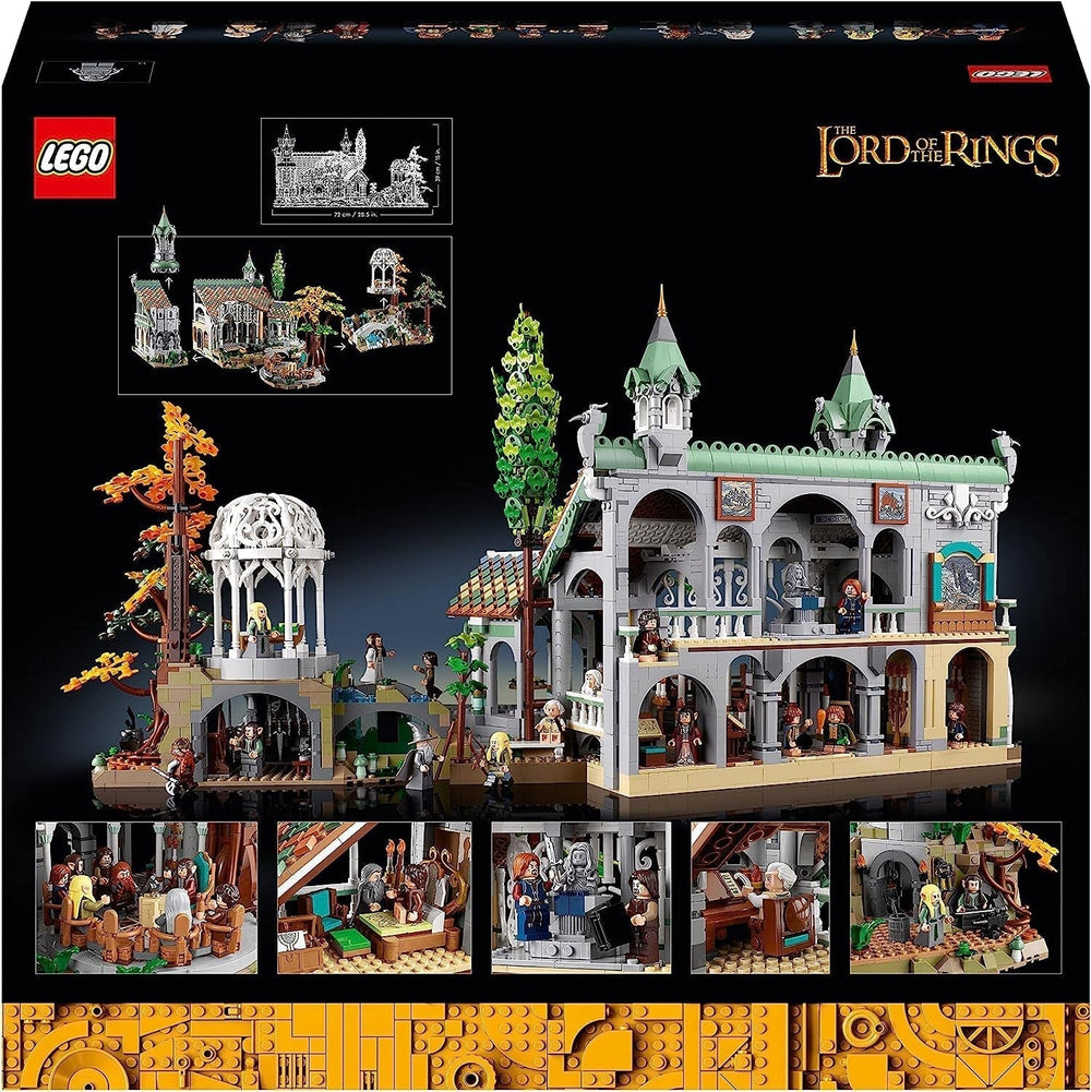 LEGO Icons The Lord Of The Rings: Rivendell – sbírka a výstavní sada pro dospělé s 15 jedinečnými minifigurkami včetně Gandalfa, Legolase, Aragorna a Froda, exkluzivně na Amazonu – 10316 stavebnic Besuche den LEGO-Store