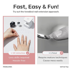 Modelones Tips Unghii 510 Piese - Set Tips Unghii Acoperire Completă, Set Tips Gel, Tips Unghii Rășină PMMA Pre-Lustruire, Unghii Artificiale pentru Lipire pe Nail Art DIY, Squoval Scurt