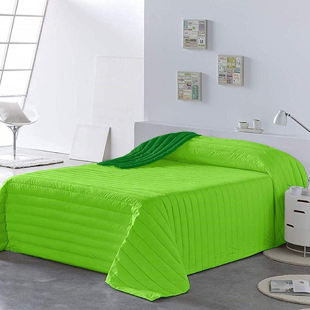 PETTI Artigiani Italiani - Cuvertură pentru pat single, cuvertură cu două fețe, cuvertură de primăvară, albastru miezul nopții, alb, 100% Made in Italy