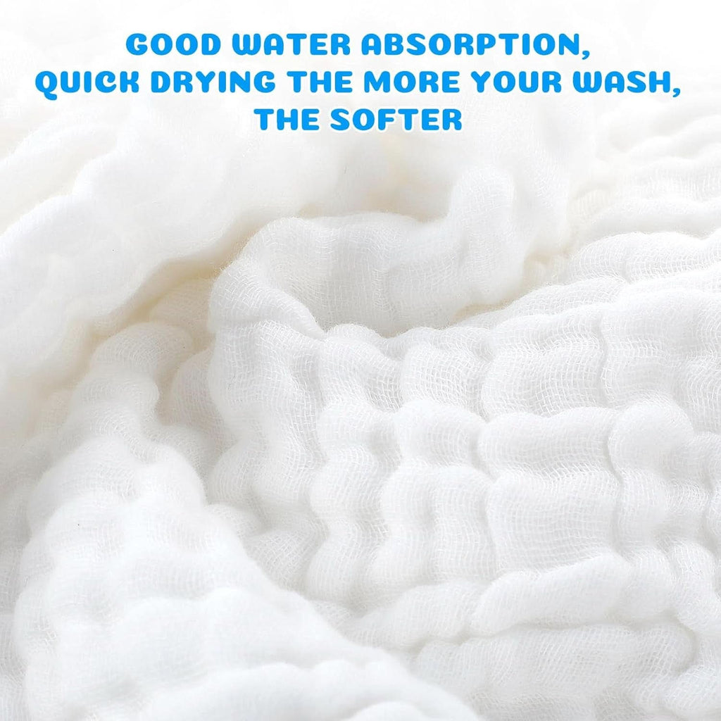 Prosoape de spălat pentru bebeluși EXTSUD, pachet de 10 prosoape de muselină pentru bebeluși Mama si Copilul Naty Shop