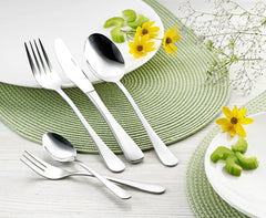 Set tacâmuri Sylvia Fabricat din oțel inoxidabil 18/0 Lustruit 30 piese Bucatarie Naty Shop