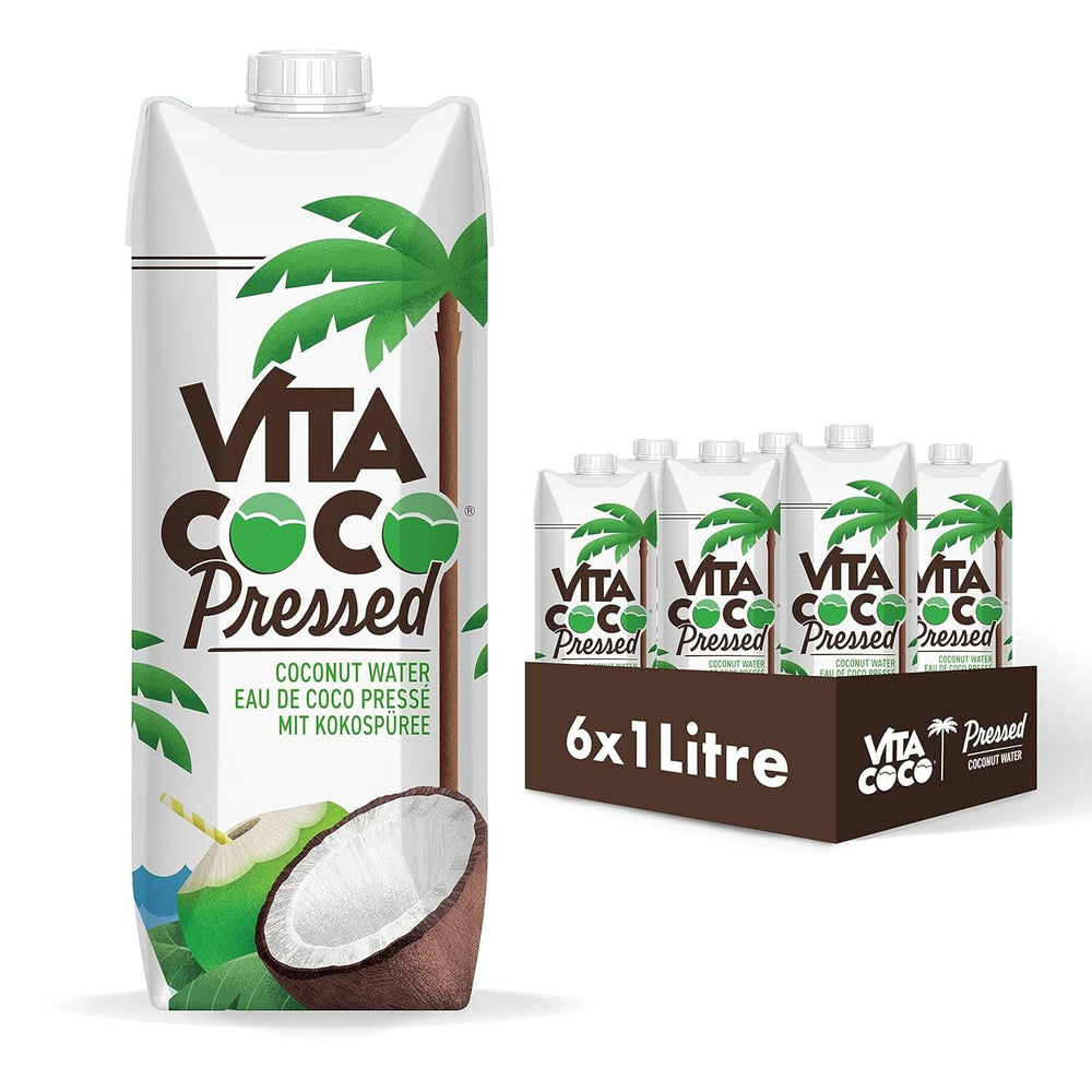 Vita Coco Pure Coconut Water 6 x 1 litr, přírodní hydratační krém s elektrolyty, bezlepkový, plný vitamínu C a draslíku Naty Shop 6 x 1 litr Kokosová voda