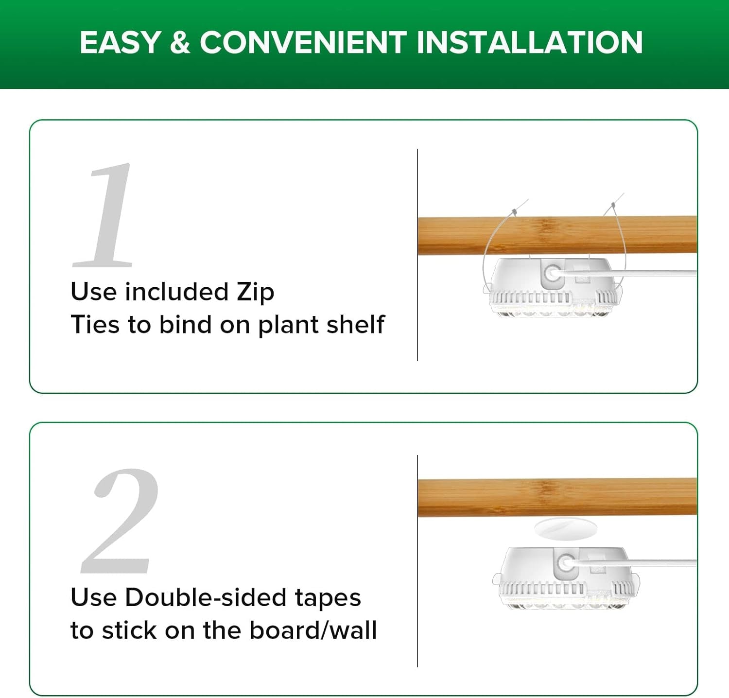 SANSI LED světlo na pěstování pokojových rostlin 2 hlavy s plným spektrem 10 W (ekvivalent 150 W) 4/8/12 hodin časovač pro pokojové rostliny skleníkové hydroponické závěsné světlo