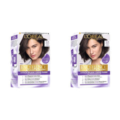 L'Oréal Paris Vopsea de păr permanentă cu rezultat de culoare ultra rece, acoperire 100% a părului gri, set cu colorant, șampon și cremă de îngrijire, Excellence Cool, nr. 5.11 Light Brown (Brown) (pachet de 2) Vopsea pentru par Naty Shop Titlu implicit