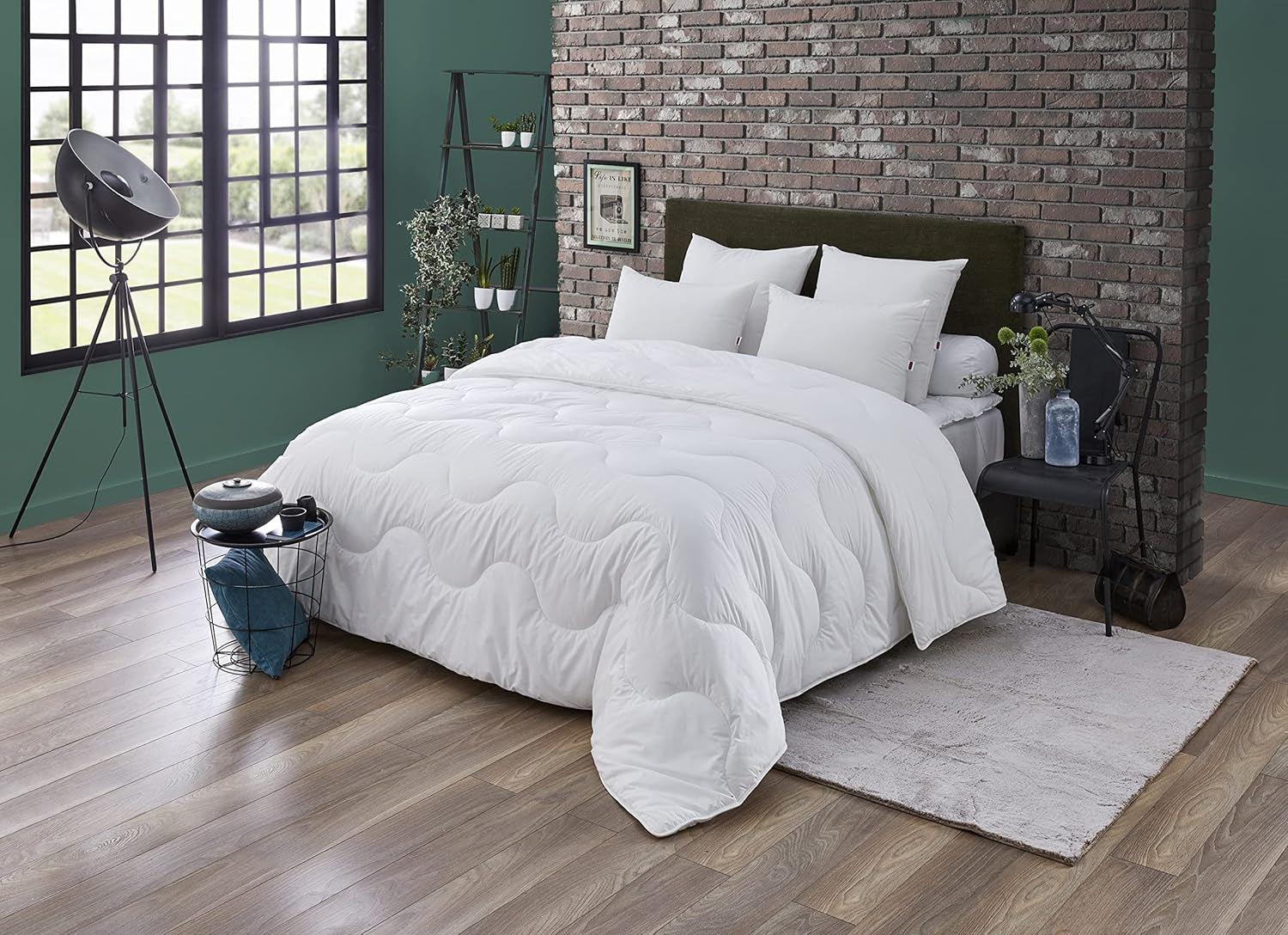 Cuvertură, Temperat, Sintetic, 220 X 240 Cm, Pentru pat dublu, Amazon cuvertură, Mite-proof și pufos, Fibră reciclată, Lavabil la mașină la 40 ° C Plapumi si pilote Naty Shop 220/240