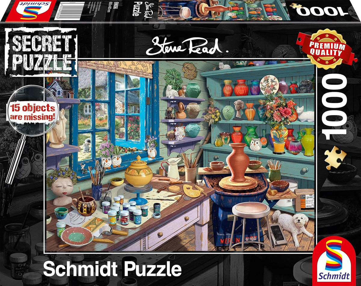Schmidt Spiele 59656 Studioul artistului, 1000 piese Puzzle secret Puzzle Naty Shop Titlu implicit