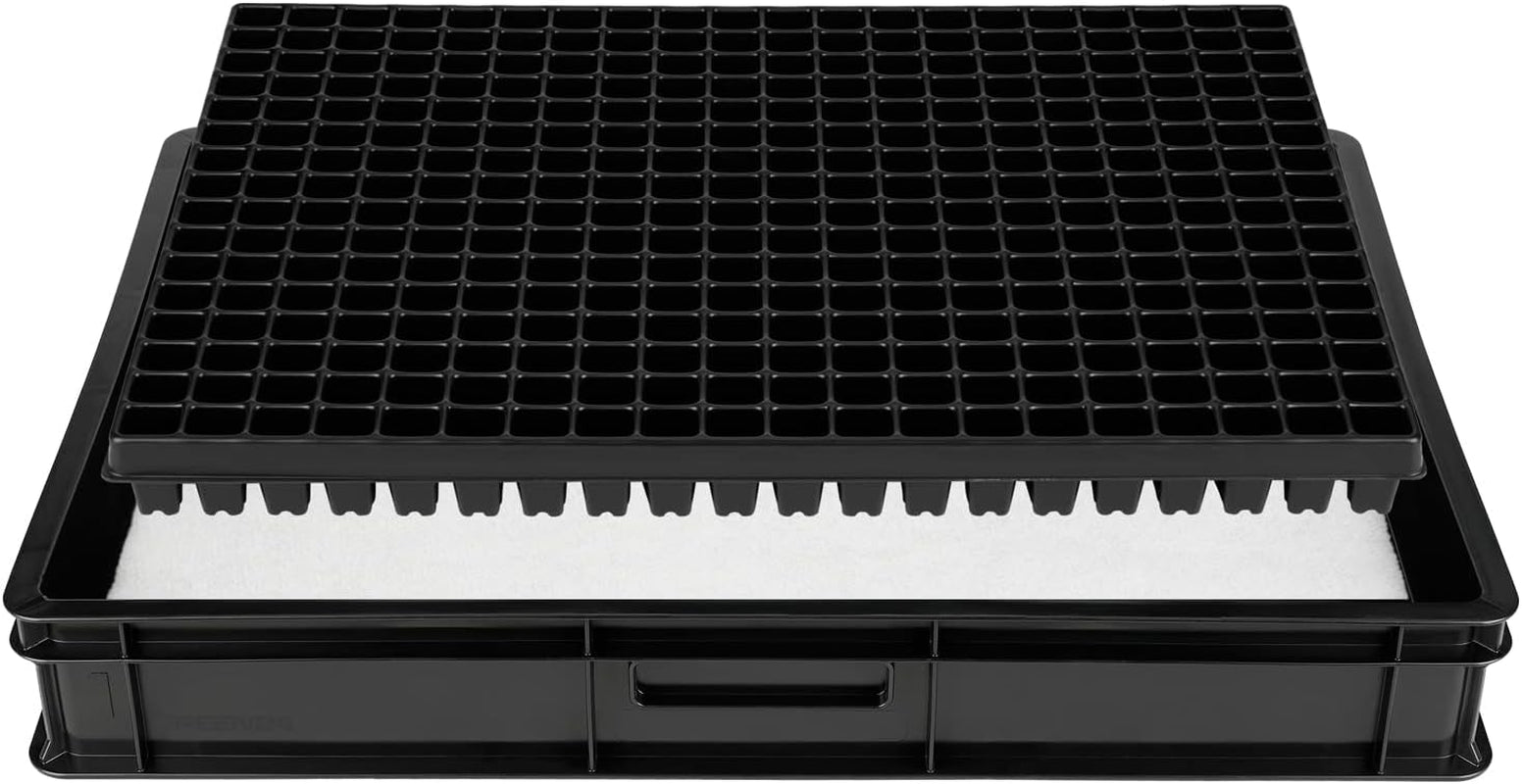 Rozmnožovací systém GW-285 se skládá z profesionálního podnosu na vodu GW657, odpovídající kapilární podložky (absorpce vody 3 l na m2) a podnosu s 285 květináči (23x23mm, výška 54mm) v Euro velikosti (600x400mm)