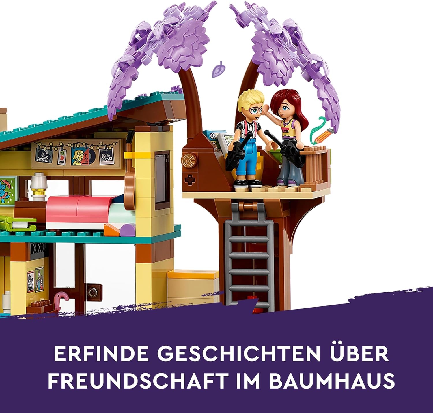 LEGO Friends Rodinný dům Ollyho a Paisleyových, Domeček pro panenky s figurkami a doplňky, Dvoupatrový domeček a domeček na stromě, Kreativní dárek pro dívky a chlapce 7+ 42620 Stavebnic Besuche den LEGO-Store