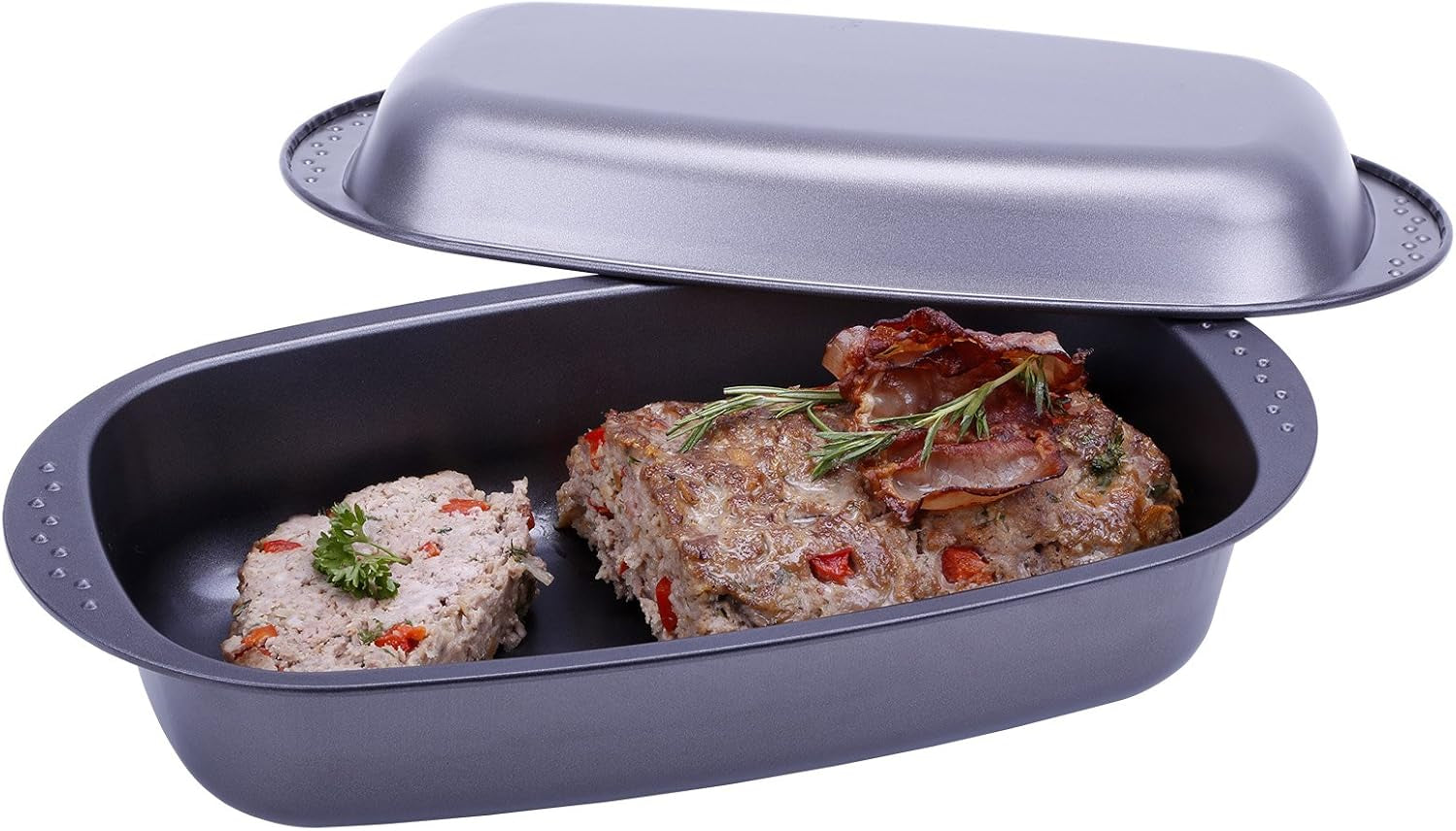 Chg 9942-04 Bratenform Mit Deckel, Antihaftbeschichte, Antracit-Metallic, 37 X 20 X 7 Cm Formy a plechy na pečení Naty Shop