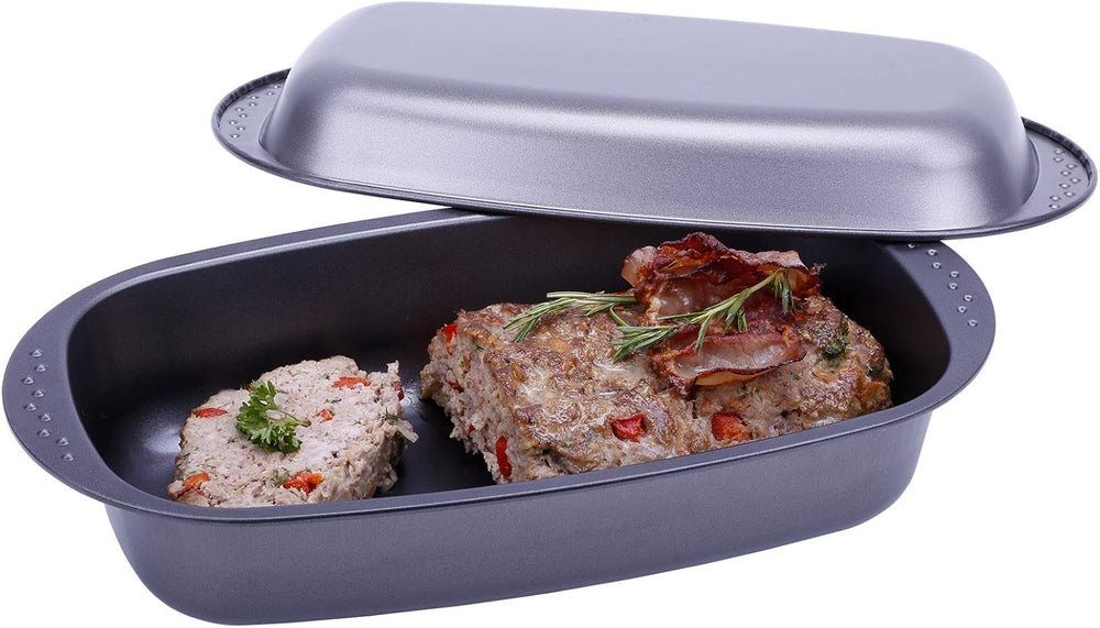 Chg 9942-04 Bratenform Mit Deckel, Antihaftbeschichte, Antracit-Metallic, 37 X 20 X 7 Cm Formy a plechy na pečení Naty Shop