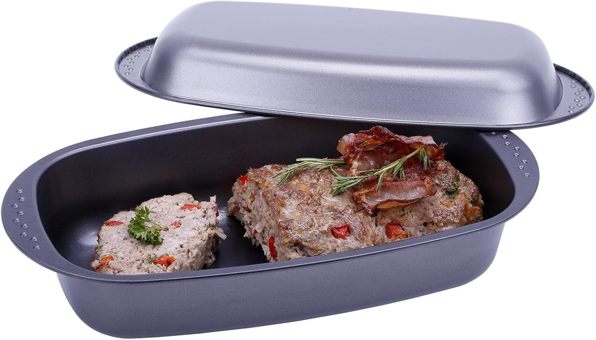 Chg 9942-04 Bratenform Mit Deckel, Antihaftbeschichte, Antracit-Metallic, 37 X 20 X 7 Cm Formy a plechy na pečení Naty Shop