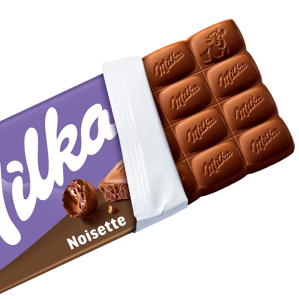 Milka Noisette – Čokoláda z alpského mléka s jemnou a krémovou lískooříškovou náplní – 25 x 90g