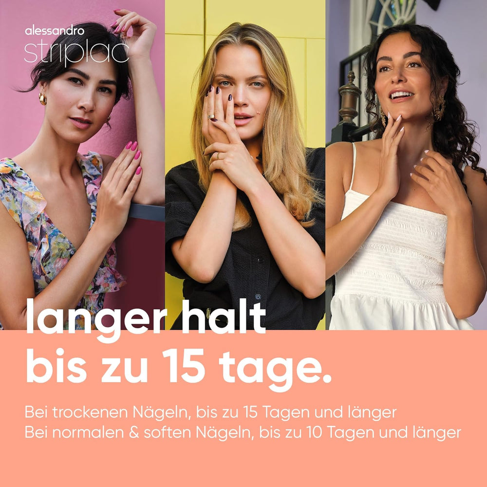 alessandro Striplac UV Top Coat Rosé - Světlé nehty odolné proti poškrábání až 15 dní - Lze použít s barvou i bez barvy - Technologie jemného odstraňování - Vegan - Růžová, Transparentní, 6,5 ml