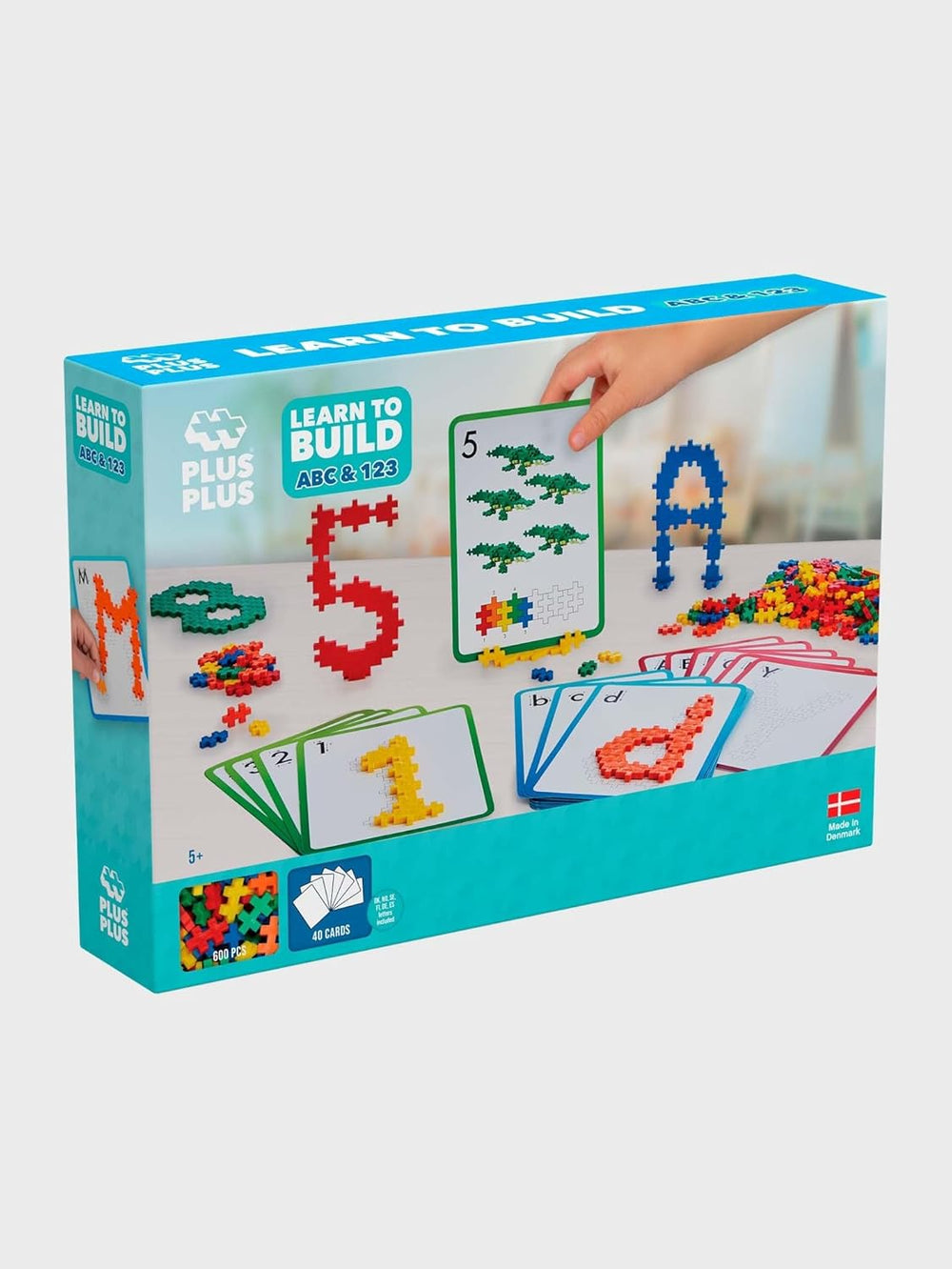 Plus-Plus 9603909 Geniales Konstruktionsspielzeug, Naučte se stavět, ABC & 123, Kreativ-Bausteine, 600 Teile
