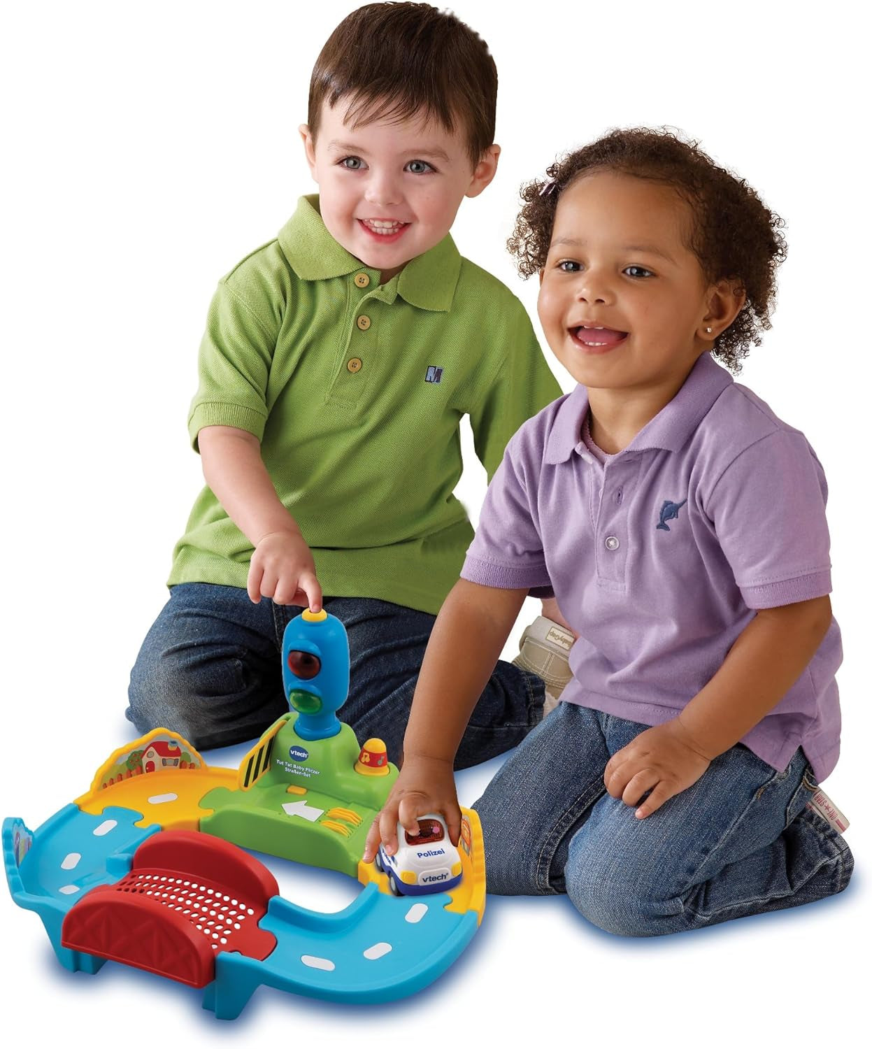 Baby 80-127804 - TUT TUT Baby Speedster - Road Set & 80-517004 TUT TUT Baby Speedster Ambulanță Jucărie pentru copii, multicoloră Jucarii Bebe Naty Shop