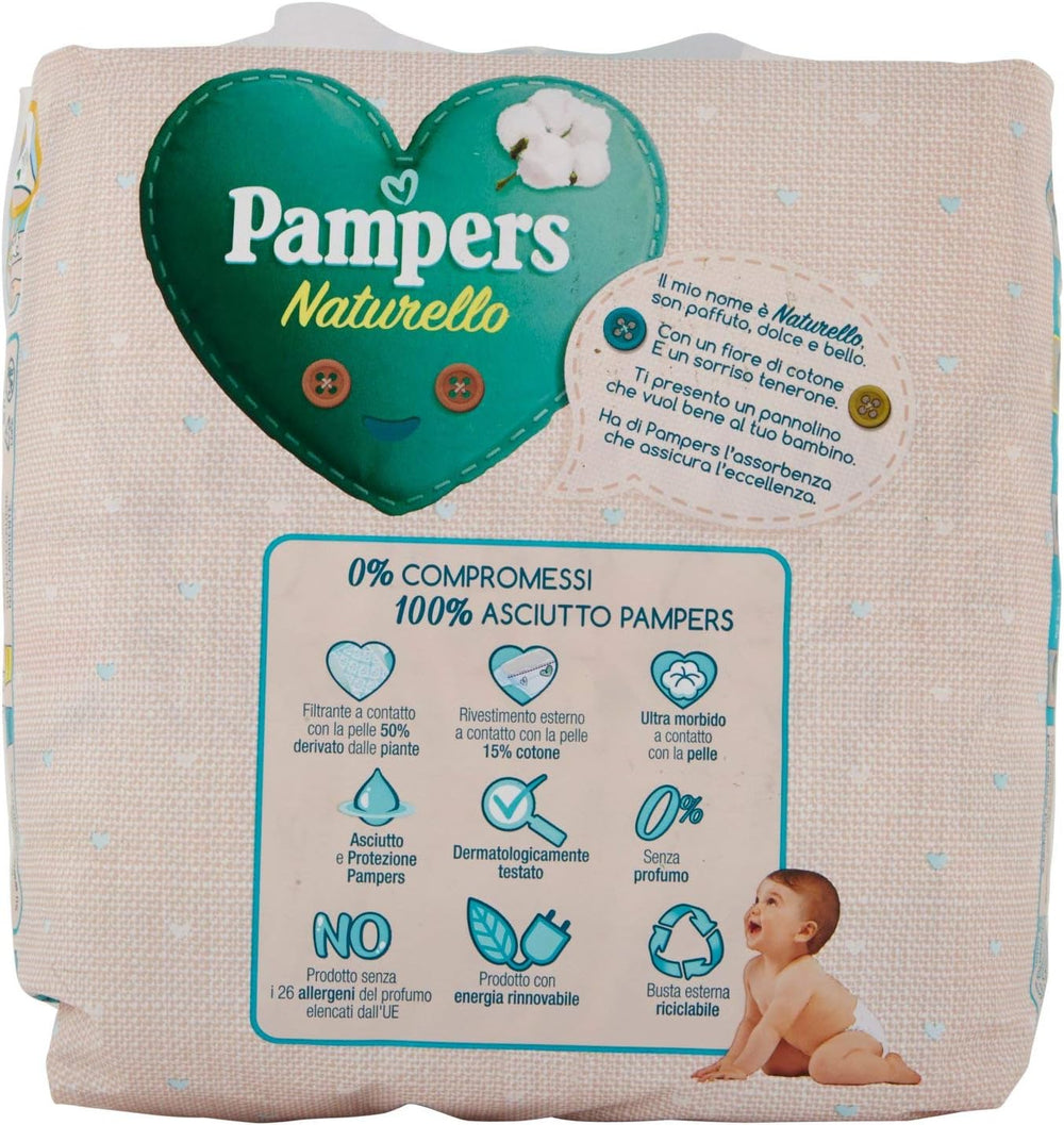 Pampers Naturello Midi, 22 plen, velikost 3 (4-9 kg)