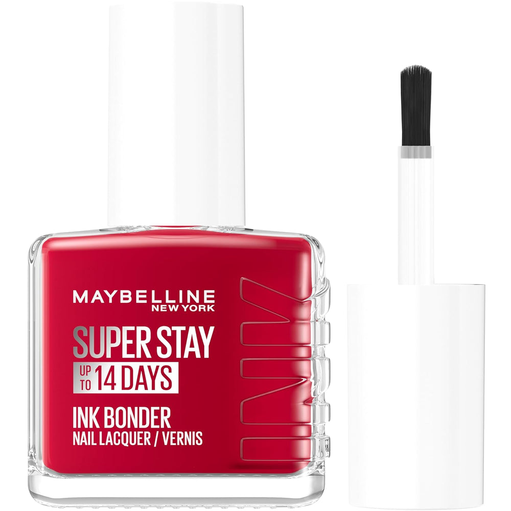 Maybelline New York Super Stay Ink Bonder 006 Deep Red - dlouhotrvající lak na nehty pro silné nehty a intenzivní barvu, 12,3 ml