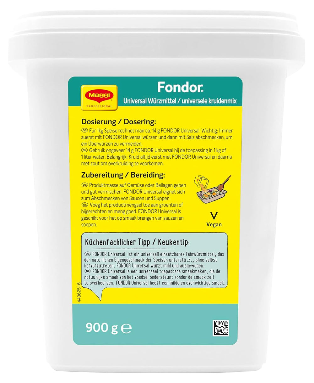Maggi Professional Fondor Universal-Würzmittel o.k.A., veganské Würzmischung, 1er Pack (1 x 900g Gastro Box)
