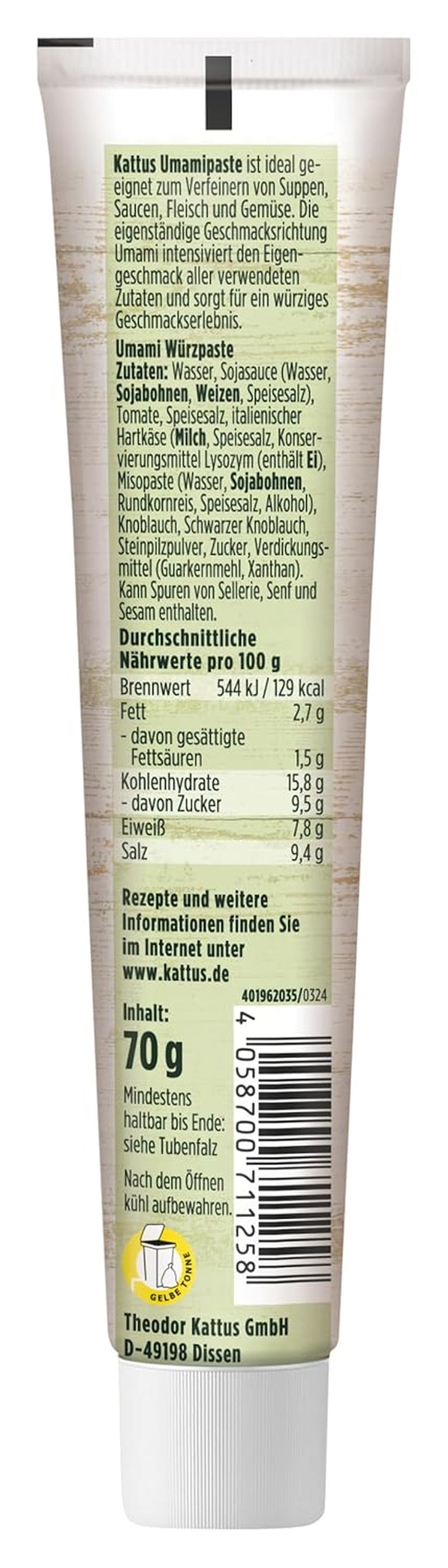 - Umamipaste | Univerzální Würzpaste | Intensiviert den Eigengeschmack der Ingredient | 70 g v uzavíratelné tubě