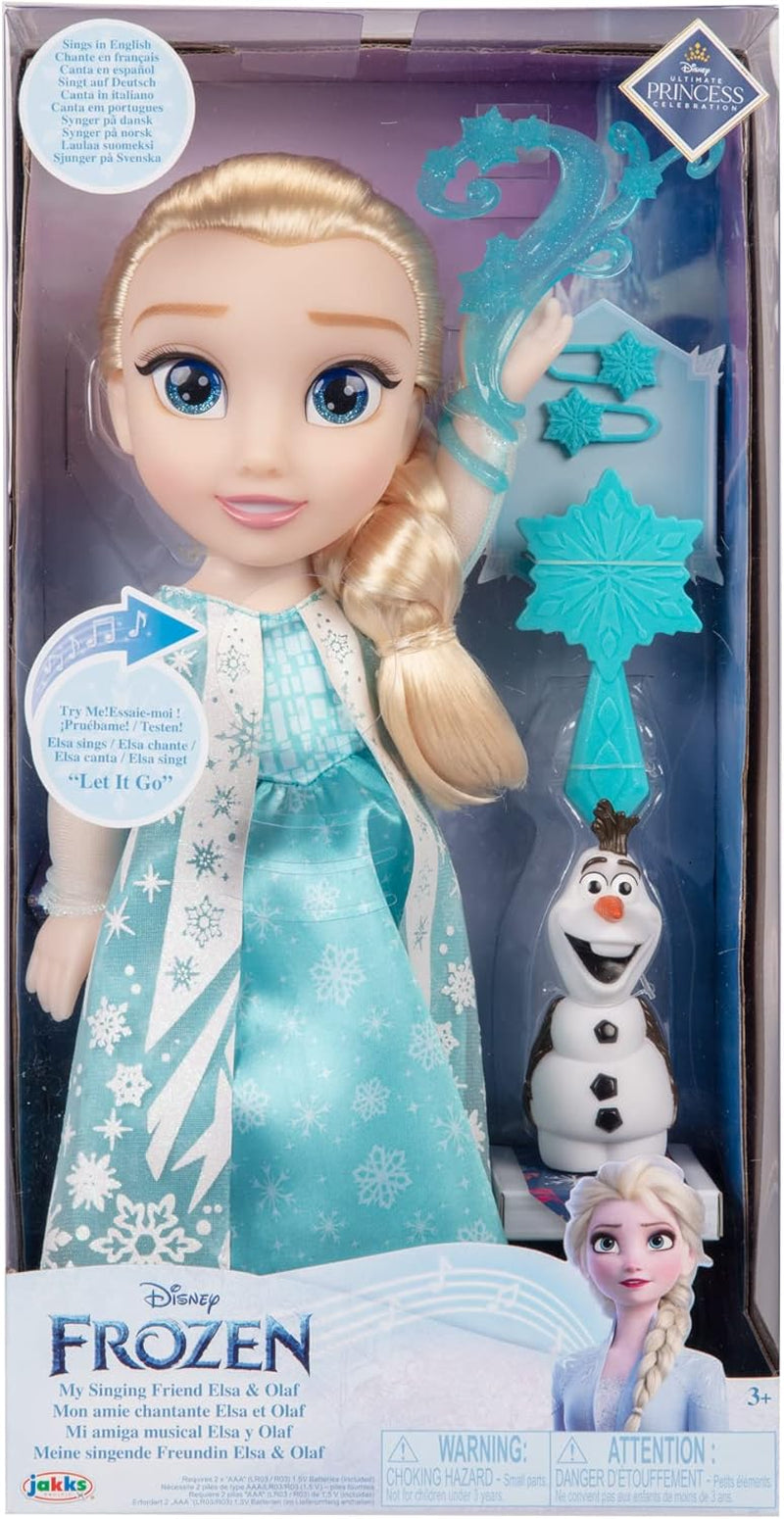 Disney Die Eiskönigin - Frozen - Singende ELSA Puppe 35 cm, singt „Let It Go“, inklusive Zubehör für zusätzlichen Spielspaß, perfekt Mädchen ab 3 Jahren, 225306, Türkis