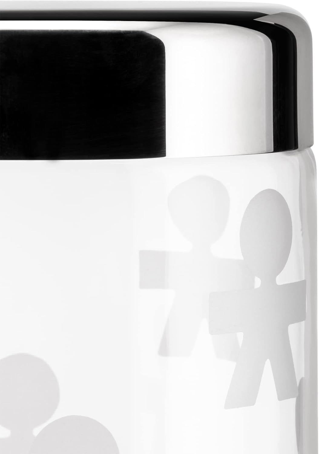 Alessi AKK37 GIROTONDO Borcan de bucătărie din sticlă cu amprentă și capac sigilat din oțel inoxidabil, L 21.6cm, H 10.5cm Cutii depozitare alimente Naty Shop