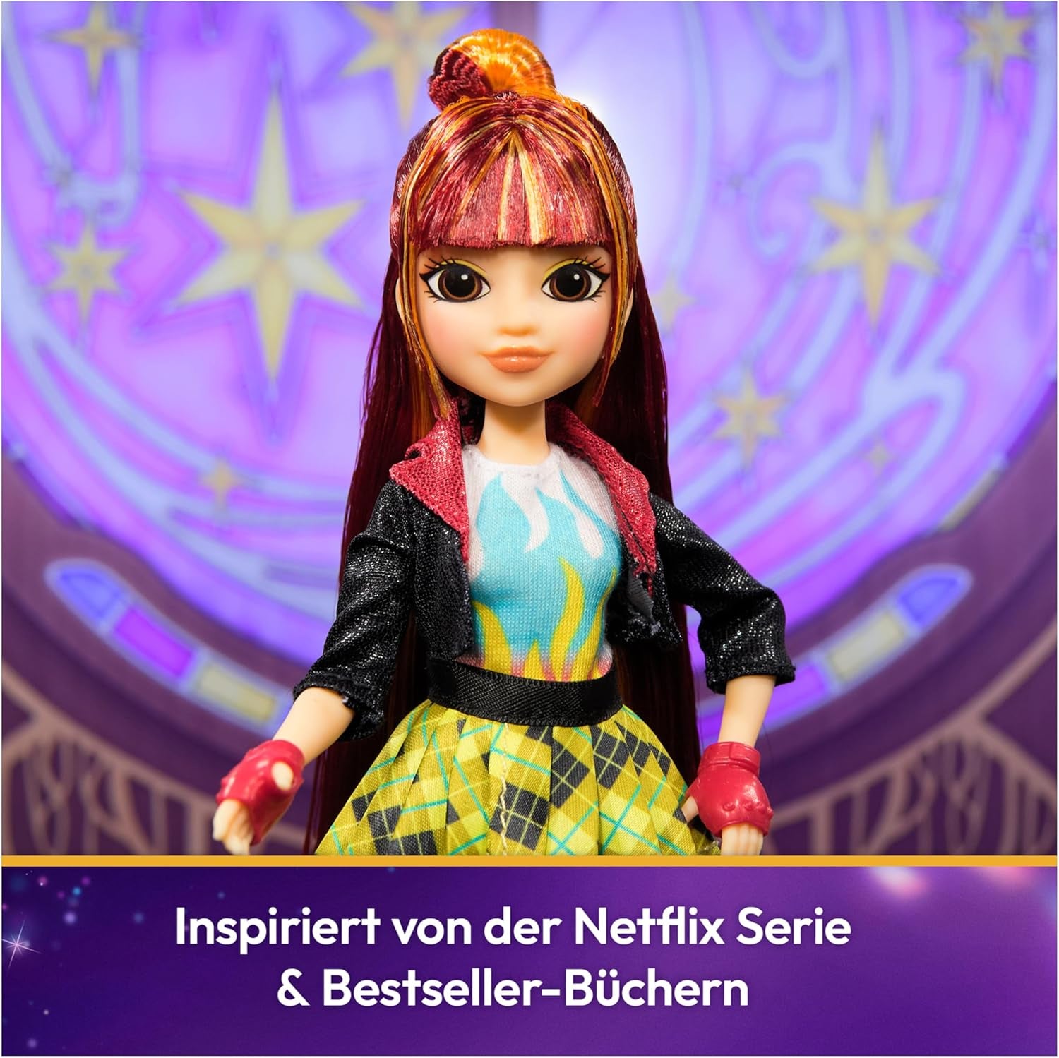 Păpușa Valentina de la Unicorn Academy - păpușa originală din popularul serial Netflix, 24 cm înălțime, cu păr natural, haine și accesorii detașabile, pentru copii cu vârsta de 4 ani și peste