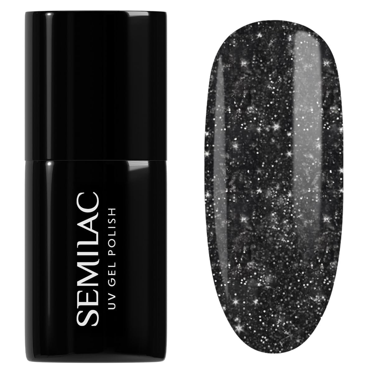 Semilac UV lak na nehty 394 Sparkling Midnight Date 7 ml - Tmavá noční obloha se třpytivým efektem - Kolekce Love Is In The Nails