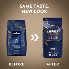 Lavazza Super Cream Espresso Bohnen - 2,2 lb. Beutel (6er Pack)