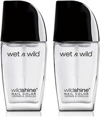 Lak na nehty Wet n Wild Wild Shine, bez formaldehydu, toluenu a ftalátů, dlouhotrvající rychleschnoucí formule, růžová Tickled (2 balení)