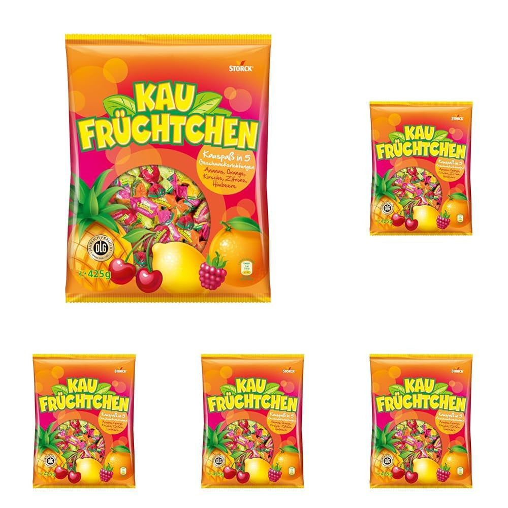 Kaufrüchtchen – 1 x 425G – karamely s pěti ovocnými příchutěmi Naty Shop