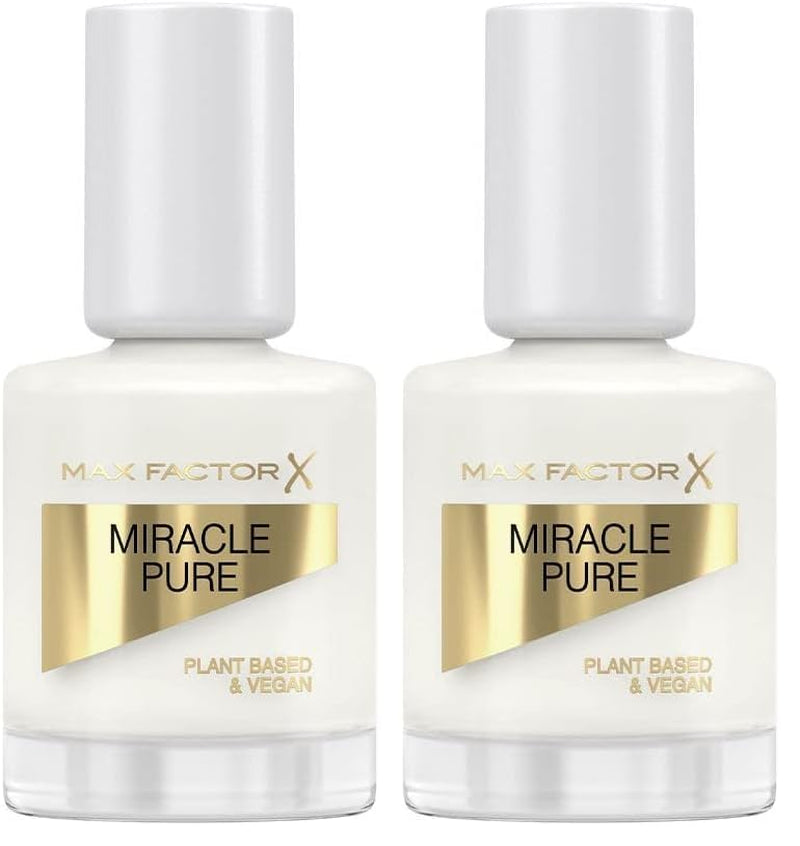Max Factor Miracle Pure Nail Color 155 Coconut Milk Vegan Long Lasting Quick Dry Lak na nehty 12 ml (2 balení)