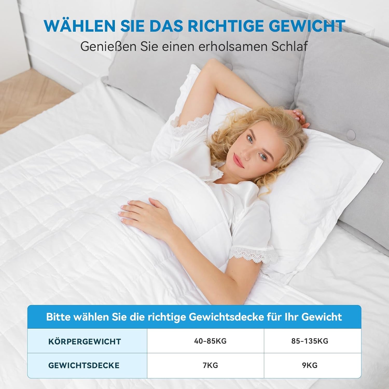 Zátěžová deka 7Kg 135X200Cm, vážená přikrývka ze 100% bavlny, vážená přikrývka pro dospělé na hluboký spánek, těžká deka, antistresová terapeutická deka, relaxační deka Postele a přikrývky Besuche den Autsel-Store