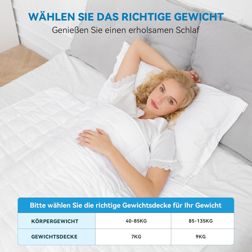 Zátěžová deka 7Kg 135X200Cm, vážená přikrývka ze 100% bavlny, vážená přikrývka pro dospělé na hluboký spánek, těžká deka, antistresová terapeutická deka, relaxační deka Postele a přikrývky Besuche den Autsel-Store